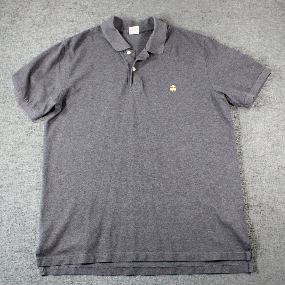 Brooks Brothers 1818 Performance Polo Shirt Mens XL Slim Fit Gray Cotton Pique